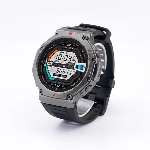 Смарт Годинник T REX 3 GPS, 5ATM, з компасом, барометром, екран 1,43" HD AMOLED 500 mAh Черный 117161 фото