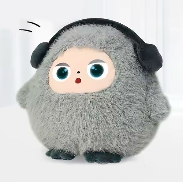 Интерактивная Плюшевая Игрушка BOBO с AI, голосом и LED глазами Компаньон с искусственным интеллектом для игры и обучения USB Серый 117253 фото