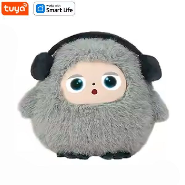 Интерактивная Плюшевая Игрушка BOBO с AI, голосом и LED глазами Компаньон с искусственным интеллектом для игры и обучения USB Серый 117253 фото