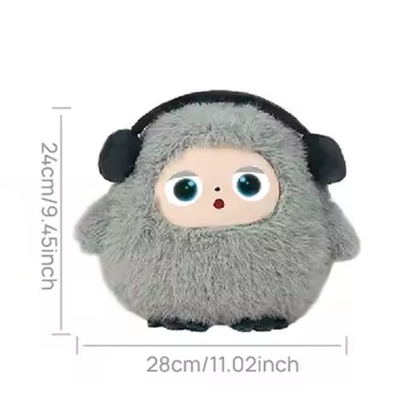 Интерактивная Плюшевая Игрушка BOBO с AI, голосом и LED глазами Компаньон с искусственным интеллектом для игры и обучения USB Серый 117253 фото