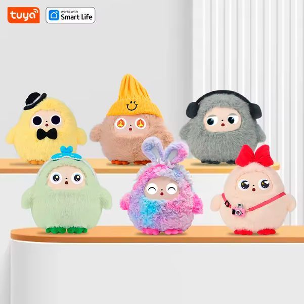 Интерактивная Плюшевая Игрушка BOBO с AI, голосом и LED глазами Компаньон с искусственным интеллектом для игры и обучения USB Серый 117253 фото