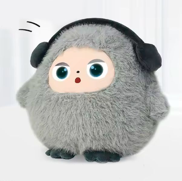 Интерактивная Плюшевая Игрушка BOBO с AI, голосом и LED глазами Компаньон с искусственным интеллектом для игры и обучения USB Серый 117253 фото