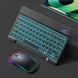 Универсальная беспроводная Bluetooth клавиатура + мышка с RGB подсветкой 25х15см Черная Кл+м-Ч фото 1