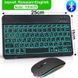 Универсальная беспроводная Bluetooth клавиатура + мышка с RGB подсветкой 25х15см Черная Кл+м-Ч фото 10