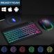 Универсальная беспроводная Bluetooth клавиатура + мышка с RGB подсветкой 25х15см Черная Кл+м-Ч фото 2