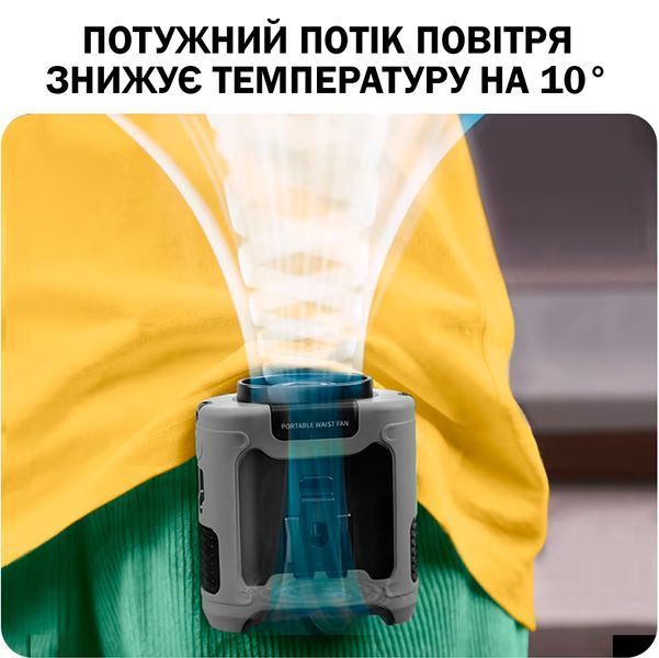 Вентилятор портативний 3в1 з ліхтариком і повербанком 10000 мАг Універсальний Сірий 116384 фото