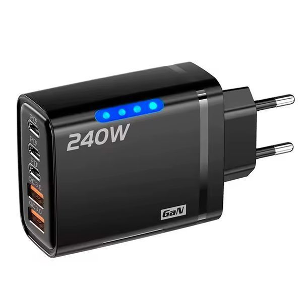 Сетевое зарядное устройство 5в1 USB-C GaN 240W с 3PD и 2QC3.0 Черный 117506 фото