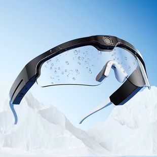 Смарт Очки с камерой 4К Bluetooth для спорта Черные с прозрачным стеклом 116924 фото