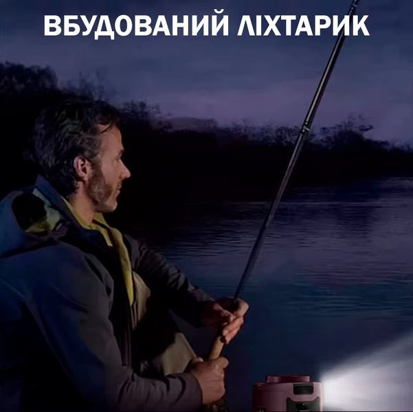 Вентилятор портативний 3в1 з ліхтариком і повербанком 10000 мАг Універсальний Рожевий 116386 фото