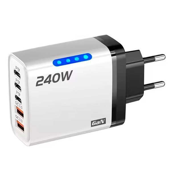Сетевое зарядное устройство 5в1 USB-C GaN 240W с 3PD и 2QC3.0 Белый 117507 фото