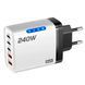 Сетевое зарядное устройство 5в1 USB-C GaN 240W с 3PD и 2QC3.0 Белый 117507 фото 7