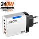 Сетевое зарядное устройство 5в1 USB-C GaN 240W с 3PD и 2QC3.0 Белый 117507 фото 1