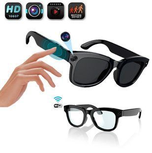 Умные очки Al Smart Glasses E-03L для фото и видеосъемки с искусственным интеллектом 8Мп/250 мАч /32 ГБ/1080р + 2шт сменные Линзы (прозрачные, черные) 117273 фото