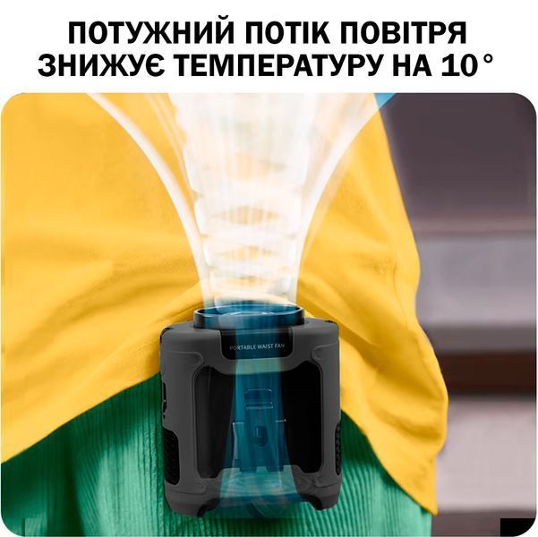 Вентилятор портативний 3в1 з ліхтариком і повербанком 10000 мАг Універсальний Чорний 116387 фото
