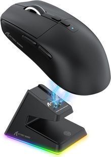 Беспроводная игровая портативная мышь Attack Shark X6 PAW3395 с зарядной базой Bluetooth Черный 115523 фото