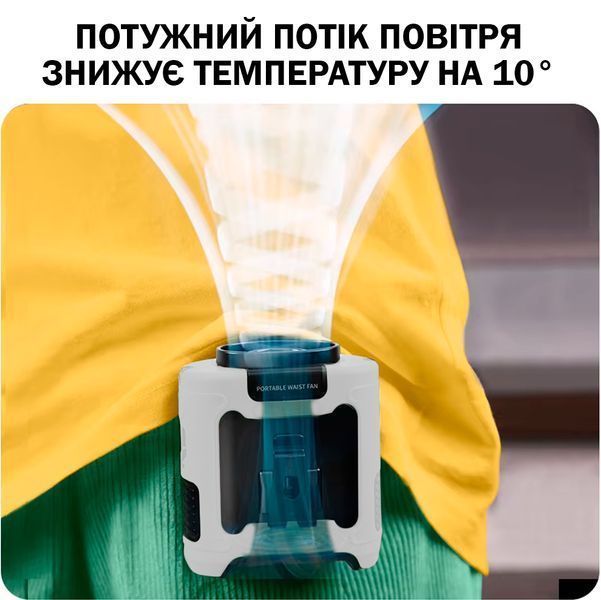 Вентилятор портативний 3в1 з ліхтариком і повербанком 10000 мАг Універсальний Білий 116388 фото