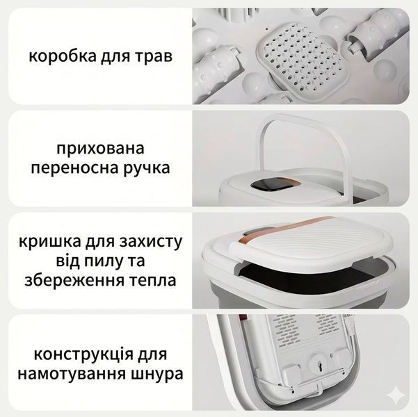 Портативна складна масажна ванночка для ніг ACK Foot Spa з підігрівом та массажем Shiatsu роликами для релаксу дому й відновлення з пультом керування 117691 фото