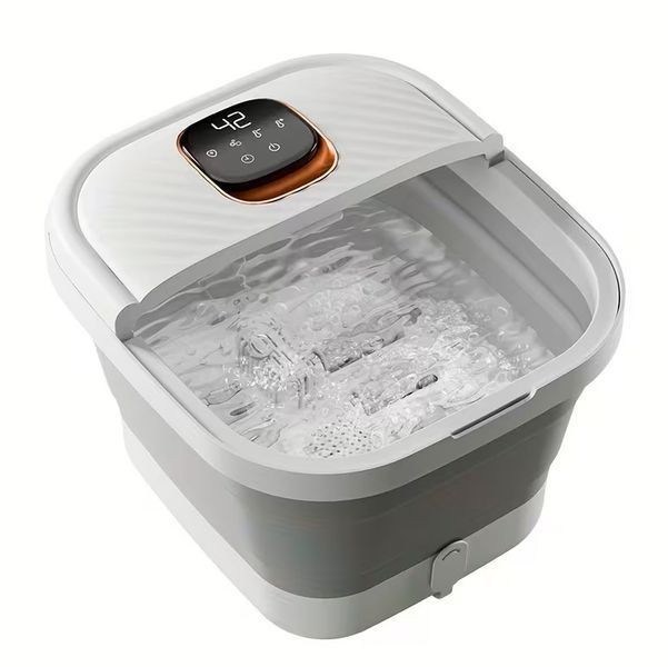 Портативна складна масажна ванночка для ніг ACK Foot Spa з підігрівом та массажем Shiatsu роликами для релаксу дому й відновлення з пультом керування 117691 фото