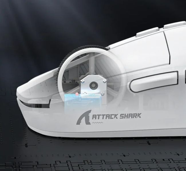 Беспроводная игровая портативная мышь Attack Shark X6 PAW3395 с зарядной базой Bluetooth Белый 115524 фото