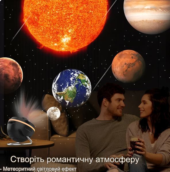 Проектор звездного неба, галактик Meteor 13в1 ночник с вращением на 360&deg; USB Черный 115732 фото