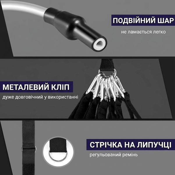 Набір латексних еспандерів і еластичних стрічок PUU58 150lbs для силових тренувань Рожевий 117667 фото