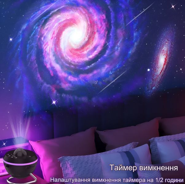 Проектор звездного неба, галактик Meteor 13в1 ночник с вращением на 360&deg; USB Черный 115732 фото