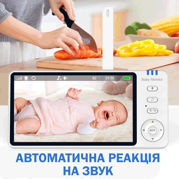 Видеоняня с дисплеем ABM501 с поворотной камерой и двухсторонней связью USB/HD 720P/3500 мАч 117109 фото