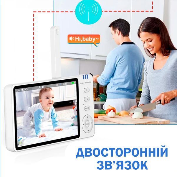 Видеоняня с дисплеем ABM501 с поворотной камерой и двухсторонней связью USB/HD 720P/3500 мАч 117109 фото