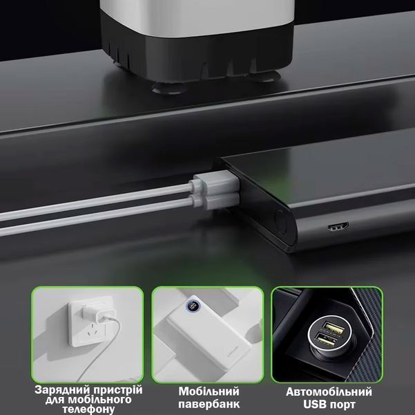 Портативный душ на аккумуляторе Lixada 6000 mAh Переносной Мини Душ с дисплеем Серый 116303 фото