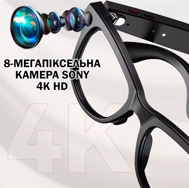 Смарт Очки с зарядным кейсом SANVNET GS5 MAX с фотохромными линзами и помощником AI Черные 117385 фото