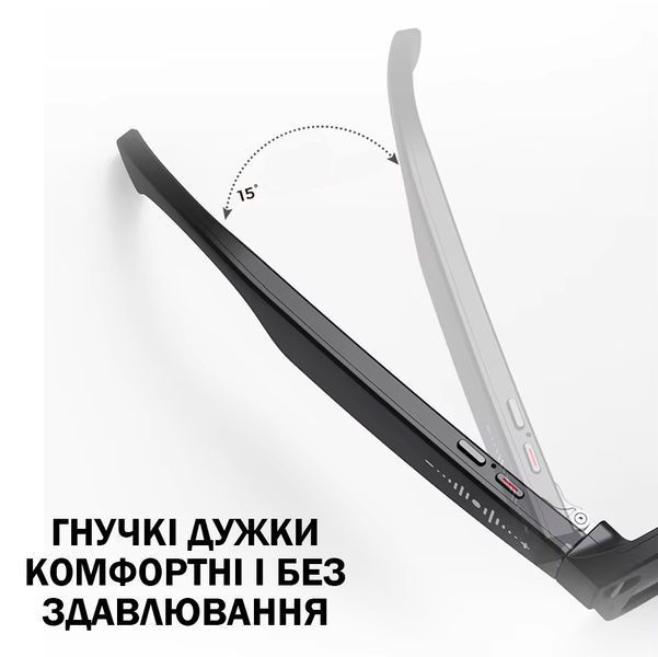 Смарт Очки с зарядным кейсом SANVNET GS5 MAX с фотохромными линзами и помощником AI Черные 117385 фото