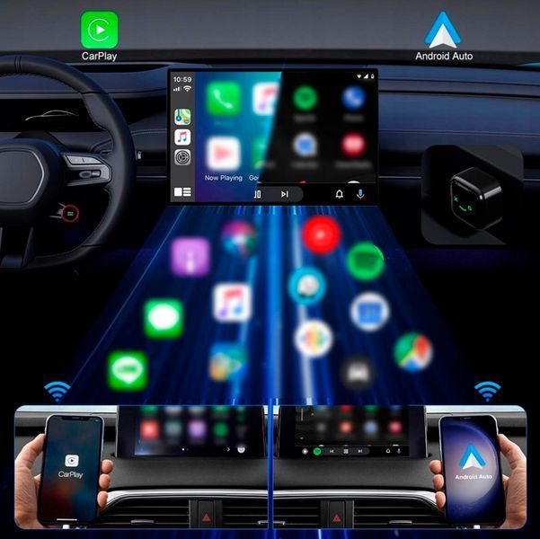 Беспроводной Адаптер Carplay Smart для Apple CarPlay и Android Auto USB 5G WiFi Bluetooth Type-C Черный 117574 фото