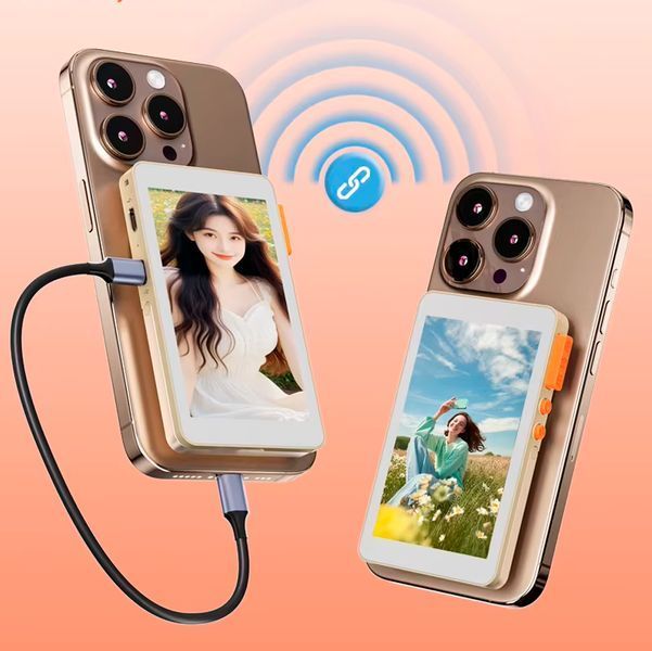 Магнитный экран RK-X40F HD для селфи для задней камеры со звуком для iPhone 16, 15, 14 Pro Max, Android, Xiaomi 14 Ultra Аккумуляторный Белый 116940 фото