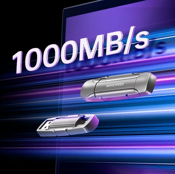 Наружный SSD Накопитель Флешка 256 Гб 1000Mb/с 2 в 1 USB 3.2 + Type-C Серый 116966 фото