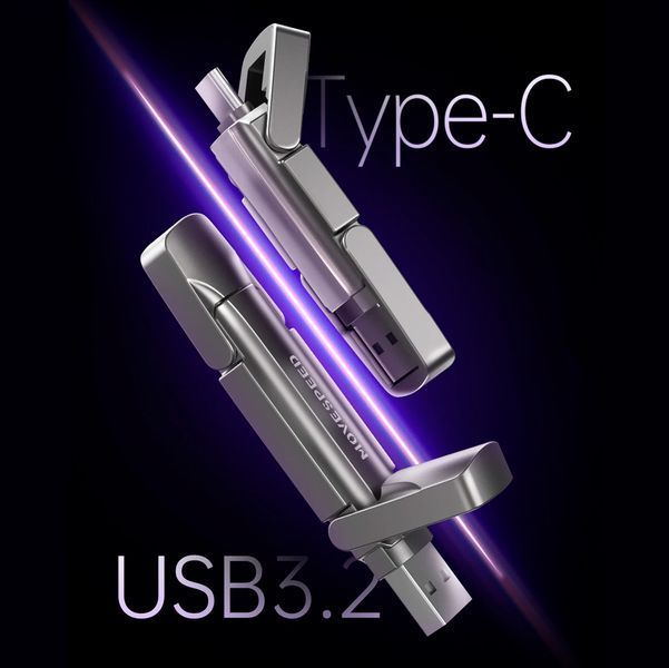 Наружный SSD Накопитель Флешка 512 Гб 1000Mb/с 2 в 1 USB 3.2 + Type-C Серый 116967 фото