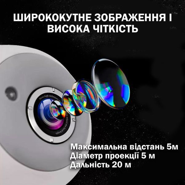 Проектор звездного неба с эффектом Метеорита + 13 проекций 4К космоса UFT с колонкой Bluetooth Ночник Белый 116958 фото