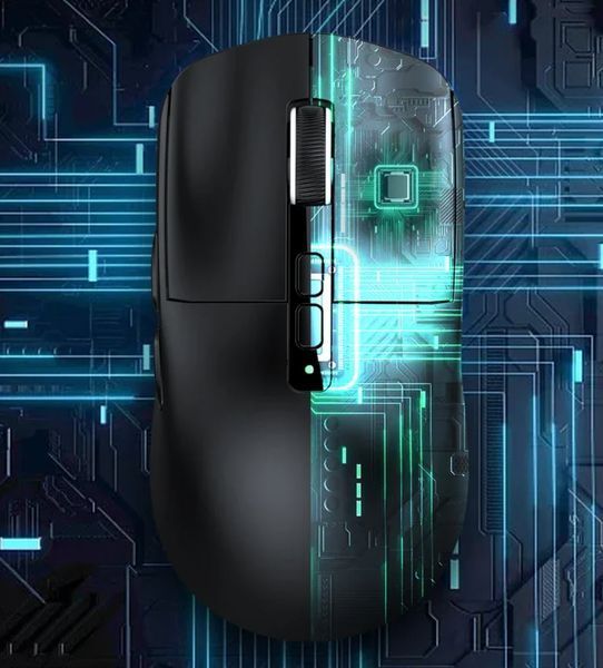 Игровая портативная беспроводная мышь Attack Shark X6 PAW3395 с зарядной базой + противоскользящие наклейки Bluetooth Черный 115933 фото