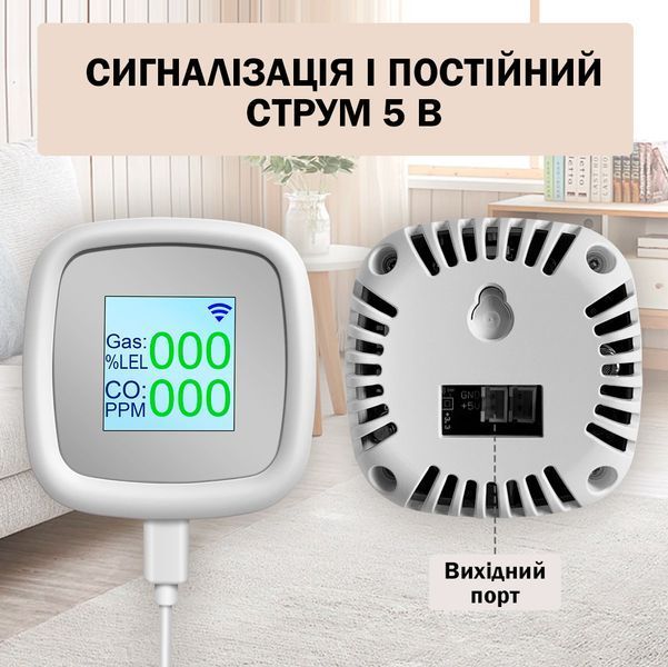 Детектор газа C2 Цифровой сигнализатор утечки горючих газов и угарного газа 116961 фото