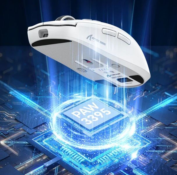 Игровая портативная беспроводная мышь Attack Shark X6 PAW3395 с зарядной базой + противоскользящие наклейки Bluetooth Белый 115936 фото