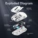 Игровая портативная беспроводная мышь Attack Shark X6 PAW3395 с зарядной базой + противоскользящие наклейки Bluetooth Белый 115936 фото 3