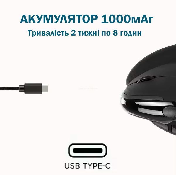 Мышка Анатомическая Беспроводная Вертикальная Delux M618 XSD Seeker Эргономичная для ПК ноутбука Черная 116054 фото