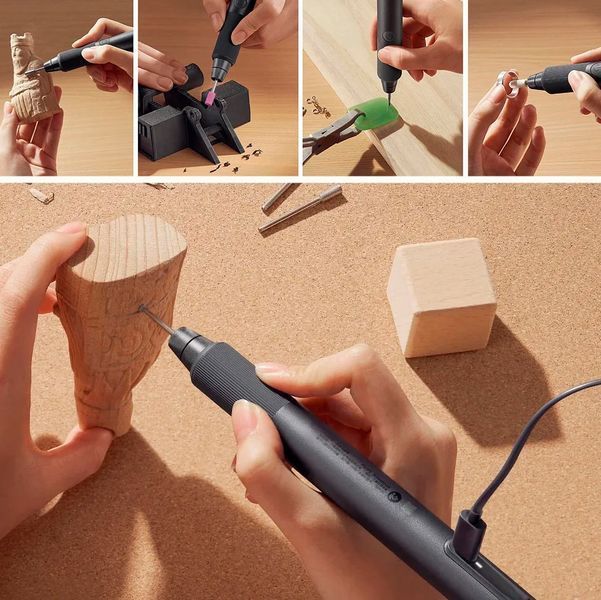 Гравер-ручка Акумуляторна Xiaomi Mijia Electric Grinding Pen з 16 насадками в кейсі 117154 фото