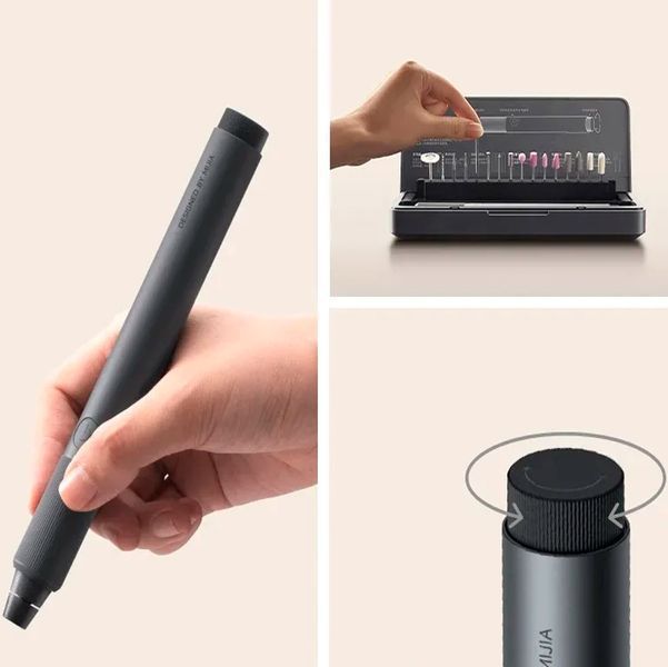 Гравер-ручка Акумуляторна Xiaomi Mijia Electric Grinding Pen з 16 насадками в кейсі 117154 фото