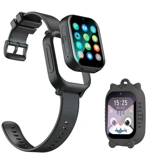 Детские Смарт часы Safekids K26 с GPS 4G, видеозвонком, прослушиванием, аккумулятором 700 mAh +2 корпуса в комплекте Черный 116978 фото