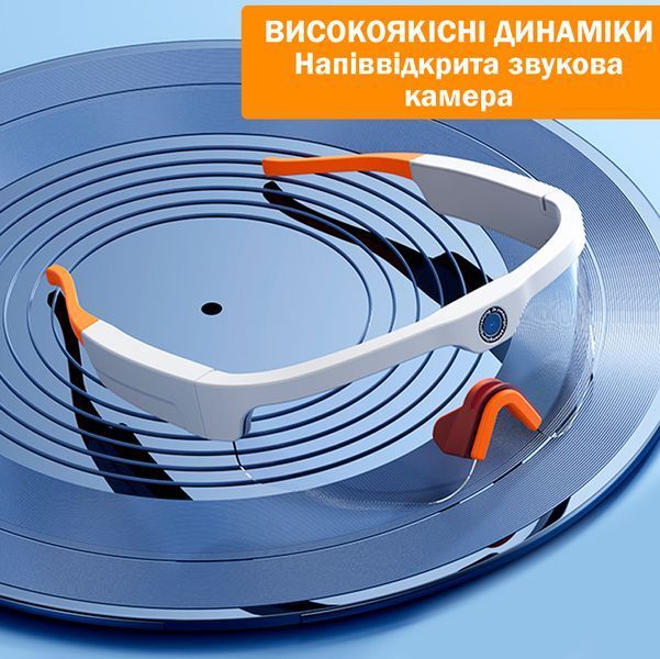 Смарт Очки с камерой 4К Bluetooth для спорта Черные с Черным стеклом 116988 фото