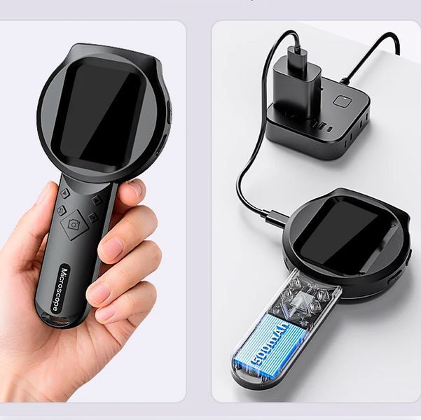 Цифровой микроскоп с экраном 2.8" HD 1080P со 100-кратным увеличением Type-C 800 мАч 117278 фото