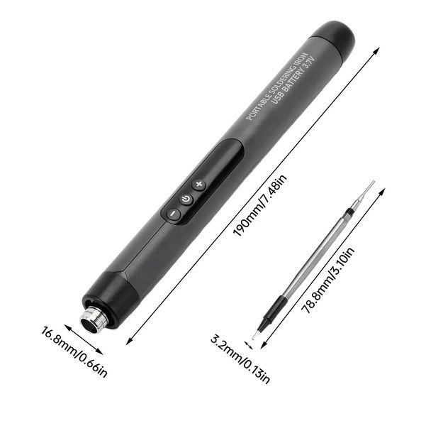 Беспроводной Компактный Паяльник с аккумулятором и дисплеем в кейсе USB 600mAh Черный 117337 фото