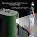 Вентилятор портативний 3в1 з ліхтариком і повербанком 10000 мАг USB / Type C виходи і кріплення на пояс Зелений 117656 фото 4