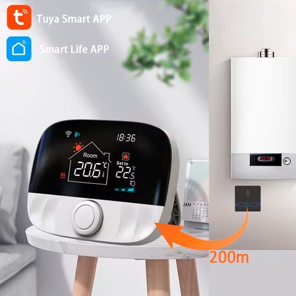 WiFi-термостат RF433 Розумний для теплої підлоги і газового котла з дистанційним керуванням 117659 фото