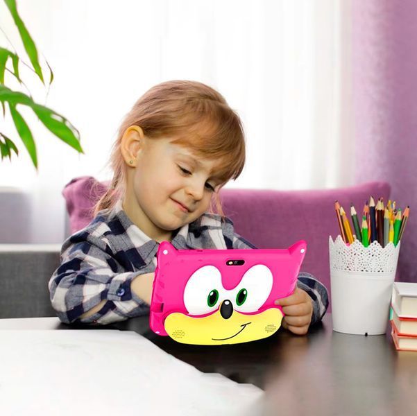 Планшет детский Q Kids Tablets 2/32Гб 4000 мАч с защитным чехлом Android для детей для игр Розовый 116268 фото